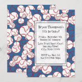 Uitnodiging van de Baseball Party (Voorkant / Achterkant)