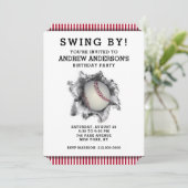 Uitnodiging van de Baseball Party (Staand voorkant)