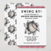 Uitnodiging van de Baseball Party (Voorkant / Achterkant)