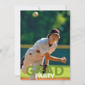 Uitnodiging van de Baseball Photo Graduparty (Voorkant)