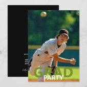 Uitnodiging van de Baseball Photo Graduparty (Voorkant / Achterkant)