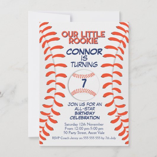 Uitnodiging van de Baseball-wedstrijd voor jongen (Voorkant)