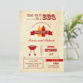 Uitnodiging van de BBQ Engagement Party (Staand voorkant)