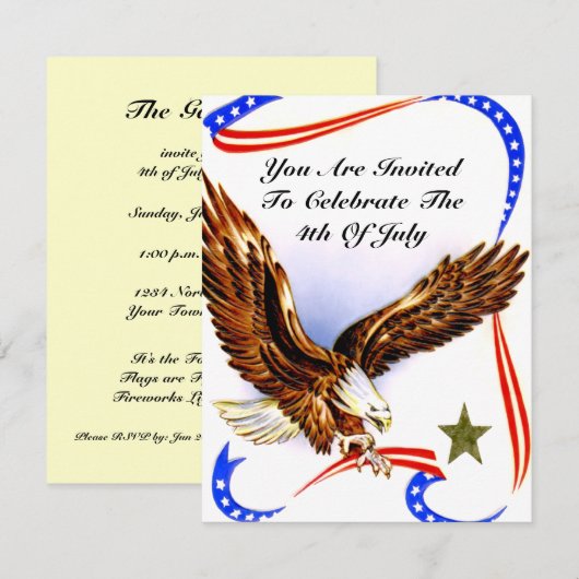 uitnodiging van de BBQ op 4 juli (Voorkant / Achterkant)