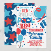 Uitnodiging van de BBQ-partij op 4 juli (Voorkant / Achterkant)