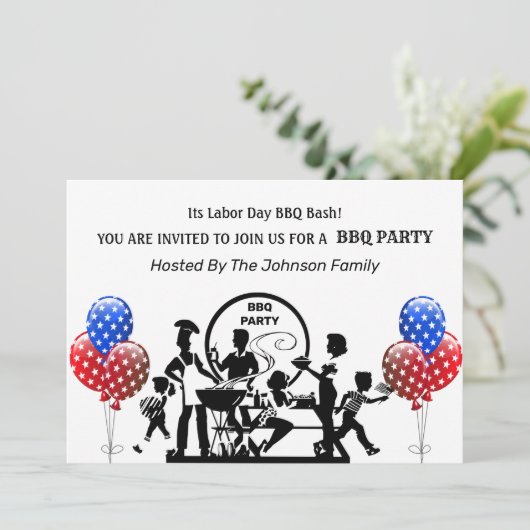 Uitnodiging van de BBQ-partij op de Dag van de Arb (Staand voorkant)