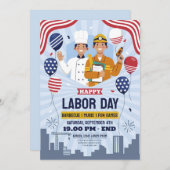 Uitnodiging van de BBQ-partij op de Dag van de Arb (Voorkant / Achterkant)