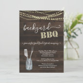 Uitnodiging van de BBQ-partij voor de achtertuin - (Staand voorkant)