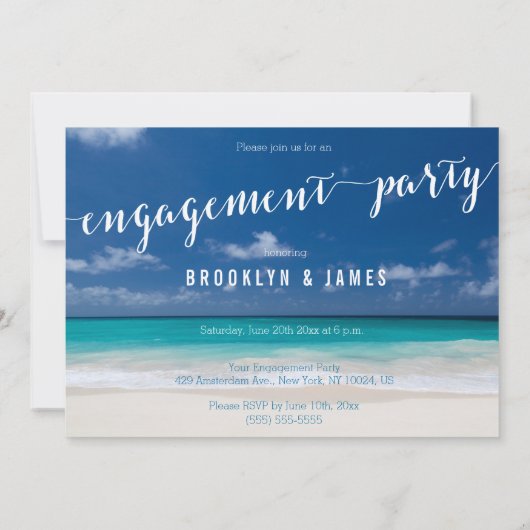 Uitnodiging van de Beach Engagement Party voor kal (Achterkant)