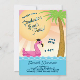 Uitnodiging van de beach pool Graduation Party
