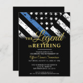 Uitnodiging van de begrotingspolitie Blue Retireme (Voorkant / Achterkant)