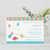 uitnodiging van de Birdie Party (Staand voorkant)