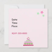 uitnodiging van de Birthday Cake Party (Achterkant)