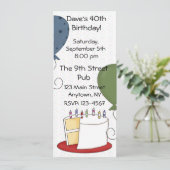 uitnodiging van de Birthday Cake Party (Staand voorkant)
