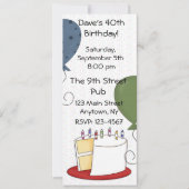 uitnodiging van de Birthday Cake Party (Voorkant)