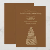 uitnodiging van de Birthday Cake Party (Voorkant / Achterkant)