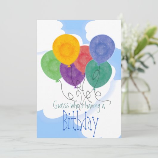 Uitnodiging van de Birthday-partij (Staand voorkant)