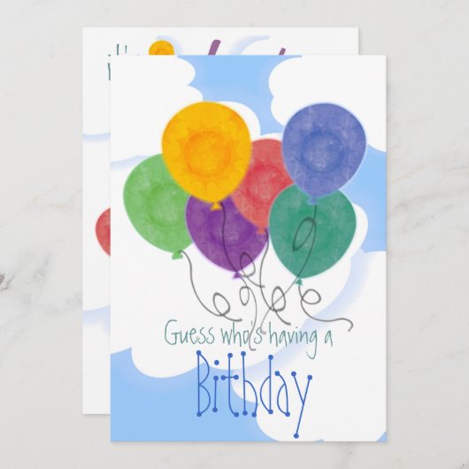 Uitnodiging van de Birthday-partij (Voorkant / Achterkant)