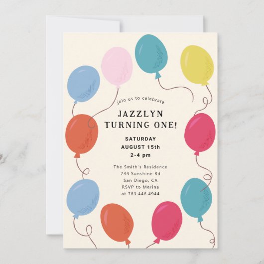 Uitnodiging van de Birthday-partij (Voorkant)