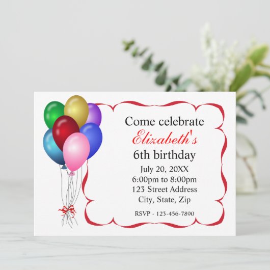 Uitnodiging van de Birthday-partij