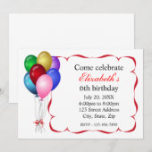 Uitnodiging van de Birthday-partij (Voorkant / Achterkant)