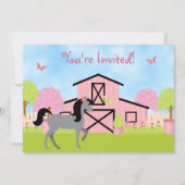  uitnodiging van de Birthday-partij bij Barn Horse (Voorkant)