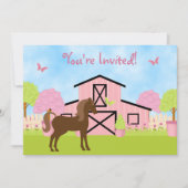 uitnodiging van de Birthday-partij bij Barn Horse (Voorkant)