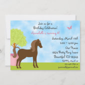  uitnodiging van de Birthday-partij bij Barn Horse (Achterkant)