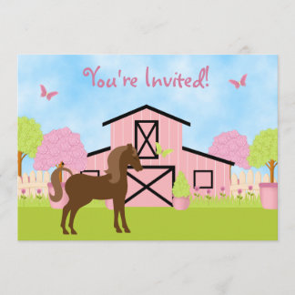 uitnodiging van de Birthday-partij bij Barn Horse