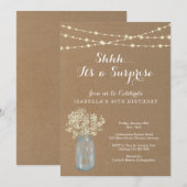 Uitnodiging van de Birthday-partij - Rustic Kraft (Voorkant / Achterkant)