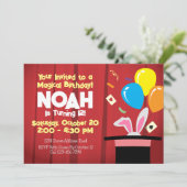 Uitnodiging van de Birthday-partij van de Magicali (Staand voorkant)