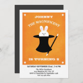 Uitnodiging van de Birthday-partij van de Magiciër (Voorkant / Achterkant)