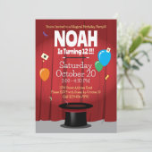 Uitnodiging van de Birthday-partij van het Magic S (Staand voorkant)