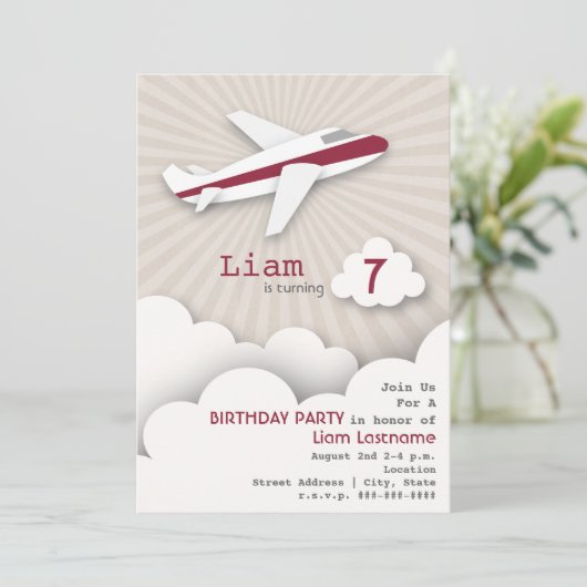 Uitnodiging van de Birthday-partij voor het vliegt (Staand voorkant)