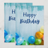 uitnodiging van de Birthday Party (Voorkant / Achterkant)