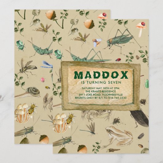  uitnodiging van de Birthday Party (Voorkant / Achterkant)