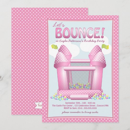 uitnodiging van de Birthday Party (Voorkant / Achterkant)