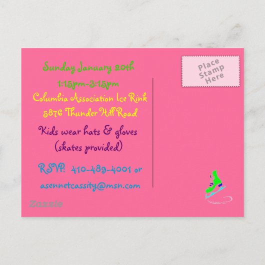 uitnodiging van de Birthday Party Briefkaart (Achterkant)