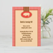 Uitnodiging van de Birthday Party van BBQ (Staand voorkant)