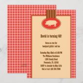 Uitnodiging van de Birthday Party van BBQ (Voorkant / Achterkant)