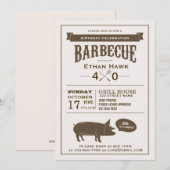 Uitnodiging van de Birthday Party van BBQ (Voorkant / Achterkant)