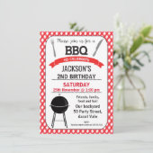 Uitnodiging van de Birthday Party van BBQ (Staand voorkant)