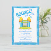 Uitnodiging van de Birthday Party van Bright Blue  (Staand voorkant)