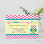 Uitnodiging van de Birthday Party van Bright Chevr (Staand voorkant)