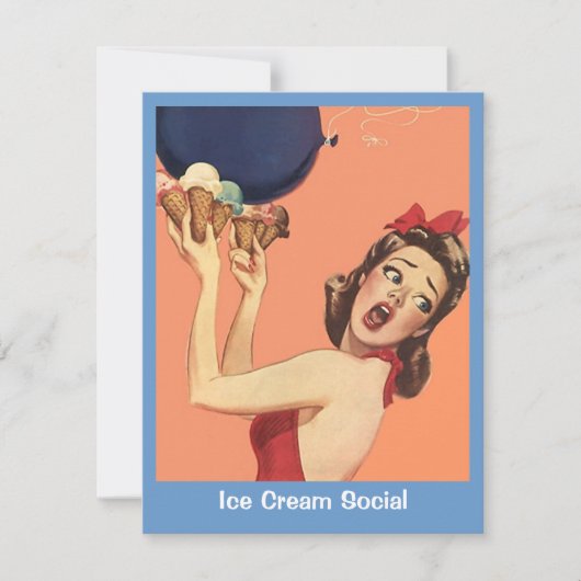 uitnodiging van de Birthday Party van de Retro Su (Voorkant)