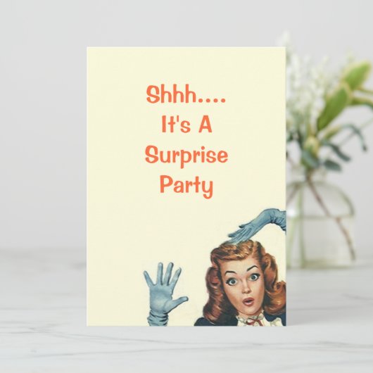 uitnodiging van de Birthday Party van de Retro Su (Staand voorkant)