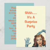 uitnodiging van de Birthday Party van de Retro Su (Voorkant / Achterkant)