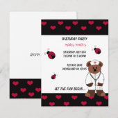 Uitnodiging van de Birthday Party van de verpleegs (Voorkant / Achterkant)