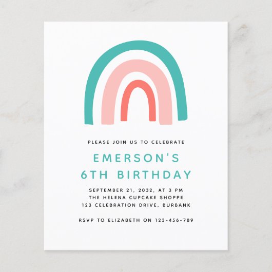 Uitnodiging van de Birthday Party van het Kind Beg (Voorkant)