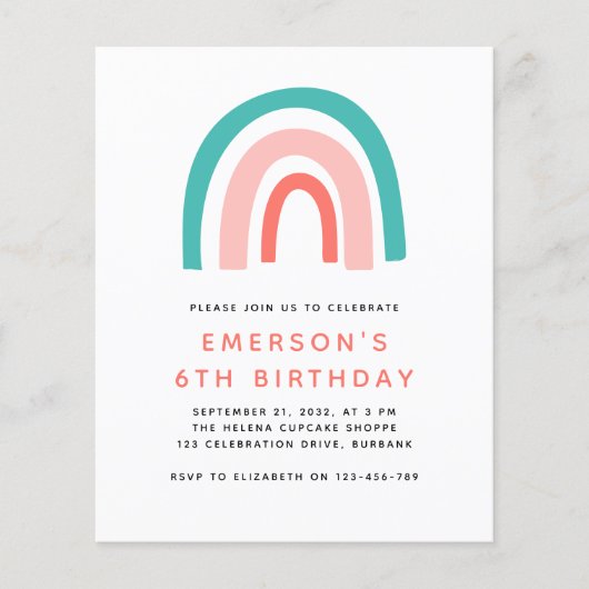 uitnodiging van de Birthday Party van het Kind PAP Flyer (Voorkant)